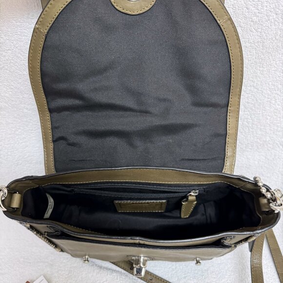 COACH Bleecker Python Mini Messenger Sv/Natural Olive - Picture 10 of 16